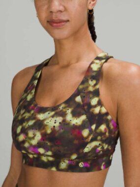 Lululemon NWT Free to Be Elevated Sports Bra Soft Focus Splatter Green Multi